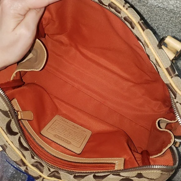Coach Brown and Tan Signature Handbag Monogram Authentic - Picture 14 of 15